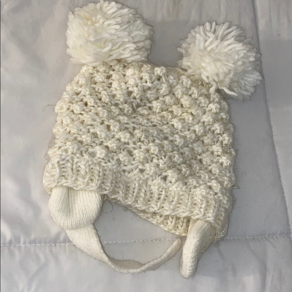 Toddler knit winter hat with ear warmer